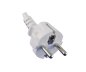 Preview: Mains cable Europe CEE 7/7 to C5, 0.75mm², CEE 7/7/IEC 60320 to C5, VDE, white, DINIC box with Euro hole, length 1.80m